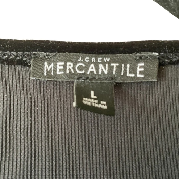 J Crew Mercantile Black Faux Wrap Long Sleeve Top Size Large - Picture 3 of 4